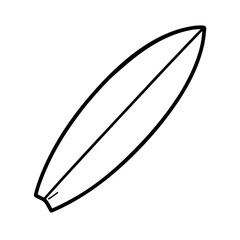 Outline of a surfboard line art vector on white background