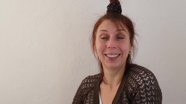 face of angry woman dissatisfied with life and everything that happens. man is grimacing