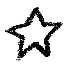 Simple hand drawn star illustration Cute scribble doodle clipart Single element for print, web, design, decor