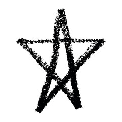 Simple hand drawn star illustration Cute scribble doodle clipart Single element for print, web, design, decor