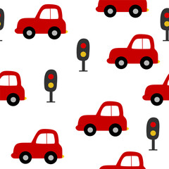 Seamless Pattern of Transportation Vehicles Icons