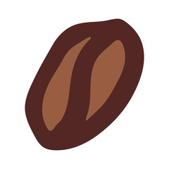 Simple hand drawn coffee bean Drink doodle Single element for print, web, design, decor