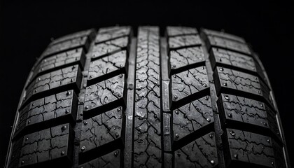 Close-up tire tread pattern