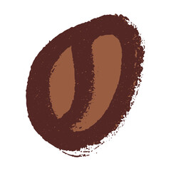 Simple hand drawn coffee bean Drink doodle Single element for print, web, design, decor