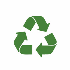 Obraz premium Simple flat vector illustration of the universal green recycling symbol for environmental protection and sustainable living concepts