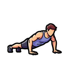 Man performing push-ups, a common exercise for upper body strength.