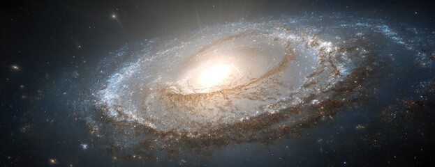 Spiral galaxy, detailed view of spiral arms and central bulge