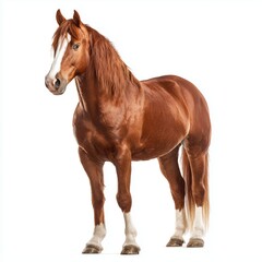 Obraz premium Majestic Red Horse Portrait , isolated on white background png
