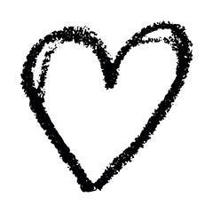 Simple hand drawn heart drawing illustration Scribble heart doodle Love clipart