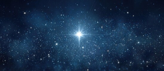 Naklejka premium Deep space night sky with a brilliant central star