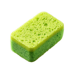 Green sponge for cleaning tasks at home [Transparent Background PNG].