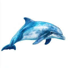 Fototapeta premium Majestic Dolphin in Artistic Watercolor Style , isolated on white background png