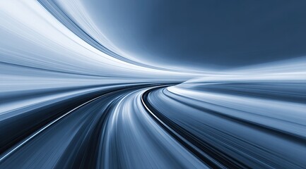 Abstract tunnel, motion blur effect.  A dynamic,  blurred tunnel,  light streaks create a sense of speed and depth.  Darker blues and whites create contrast