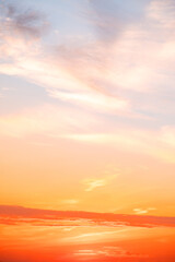 Beautiful , luxury soft gradient orange gold clouds and sunlight on the blue sky perfect for the...