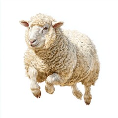 Obraz premium Majestic Sheep Illustration , isolated on white background png