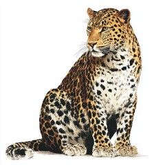 Fototapeta premium Majestic Leopard Illustration , isolated on white background png