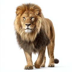 Majestic Lion Strolling in Nature , isolated on white background png