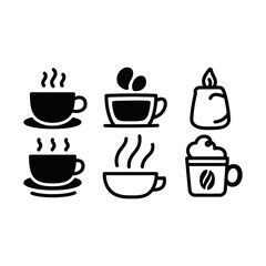 Vector Silhouette Coffee Cup Icon Set