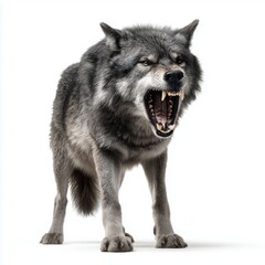 Ferocious Wolf Portrait , isolated on white background png