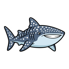 Fototapeta premium Whale shark cartoon vector illustration 