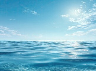 Obraz premium Tranquil azure ocean meets a bright sky