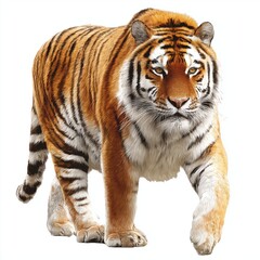 Obraz premium Majestic Tiger Portrait - Detailed Wildlife Art , isolated on white background png