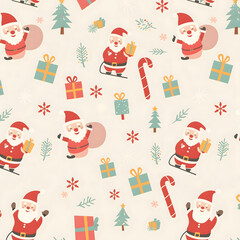 Premium holiday pattern featuring traditional Christmas elements and festive decorations