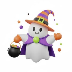 Naklejka premium Join the Cheerful Halloween Celebration with Spooky Costumes, Pumpkin Treats, and Ghostly Decor for the Ultimate Party Experience