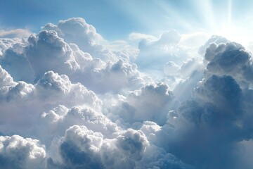 Dense clouds illuminated by sunlight