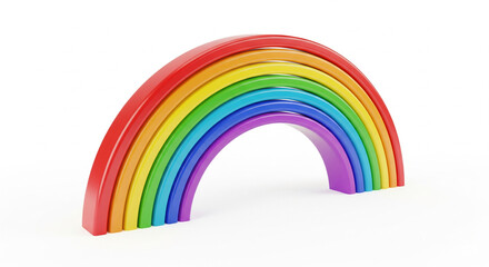 Fototapeta premium Vibrant Colorful Rainbow Arch on an Isolated transparent background