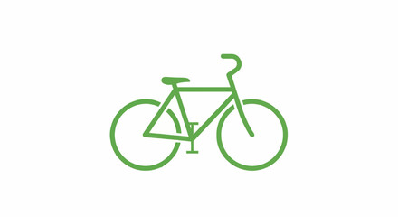 Vibrant Green Bicycle Outline Vector Icon Symbolizing Eco-Friendly Urban Transport and Healthy Active Lifestyles