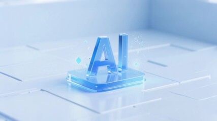 Fusion of high-tech particle light effects, glass texture English letters AI