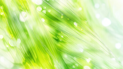 Obraz premium Overlapping translucent green rays with soft bokeh highlights on white background representing ecological data and modern technology themes