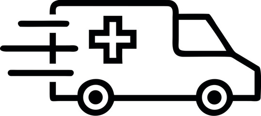 Obraz premium Ambulance line art Vector. Fast Response ambulance icon vector
