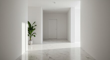 empty room with green door