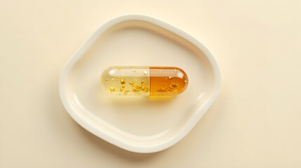 Golden Capsule Filled with Shining Particles

