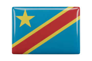Vibrant flag of the Democratic Republic of Congo emblem badge proudly displayed, symbolizing national pride and unity