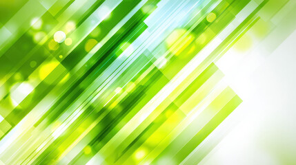Overlapping translucent green rays with soft bokeh highlights on white background representing ecological data and modern technology themes