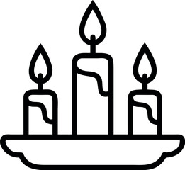 candles outline icon vector