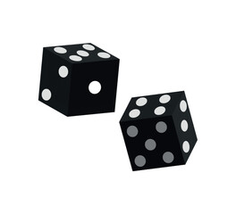 3d volumetric dice in black color
