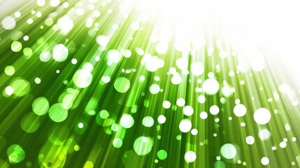 Overlapping translucent green rays with soft bokeh highlights on white background representing ecological data and modern technology themes