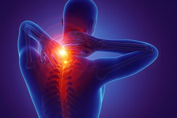 3d rendered illustration of a back painful shoulder