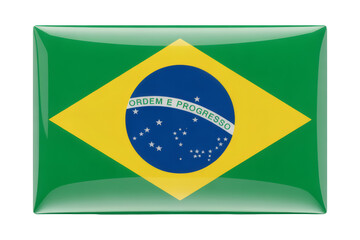 Obraz premium Brazilian flag&nbsp;emblem badge&nbsp;design representing national pride, culture, and heritage for travel and tourism concepts