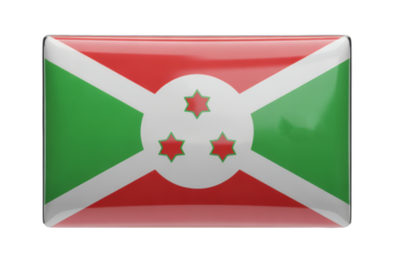 Burundi flag emblem badge with glossy finish, representing national pride, ideal for travel, culture, and identity projects