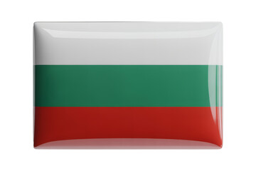 Fototapeta premium Bulgarian flag&nbsp;emblem badge&nbsp;in a glossy, rectangular design with vibrant colors, perfect for national themes and projects
