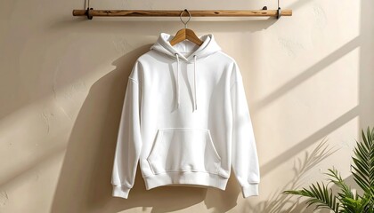 Blank White Hoodie Mockup Perfect for Apparel Design and Branding