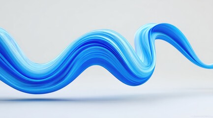 Abstract swirling blue ribbon