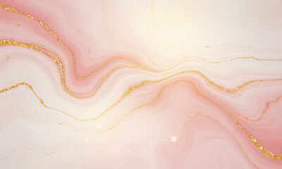 Pink, White, and Gold Dreamy Swirls