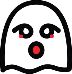 a cute ghost shape icon illustration