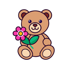 teddy bear with flower